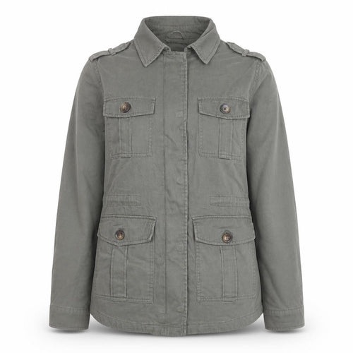 New Look Women's Green Military Jacket Size 10 Cotton Casual