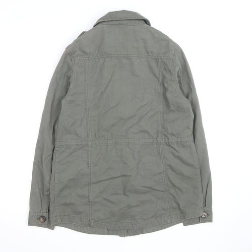 New Look Women's Green Military Jacket Size 10 Cotton Casual