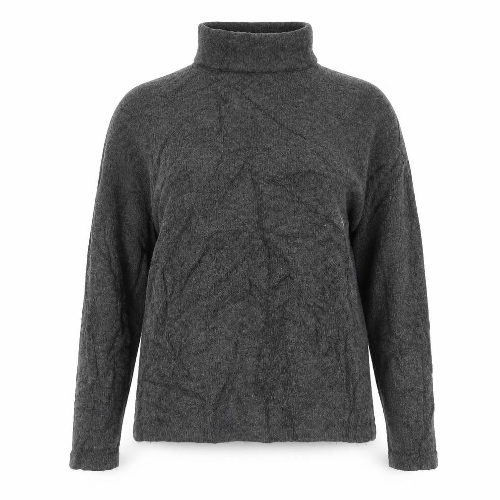 Front view of Brave Soul Women's Grey Roll Neck Knit Jumper, size 16