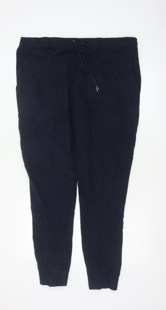 Marks and Spencer Men's Blue XL Jogger Trousers Cotton Blend