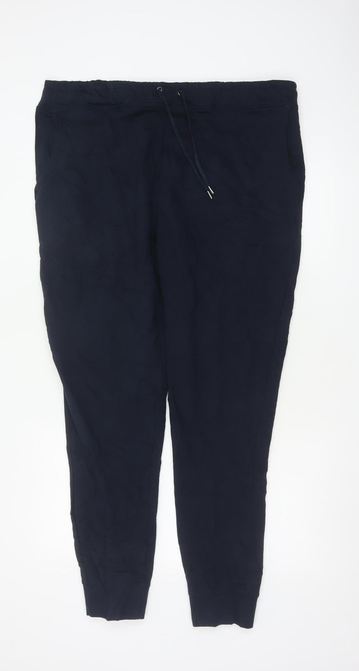 Marks and Spencer Men's Blue XL Jogger Trousers Cotton Blend