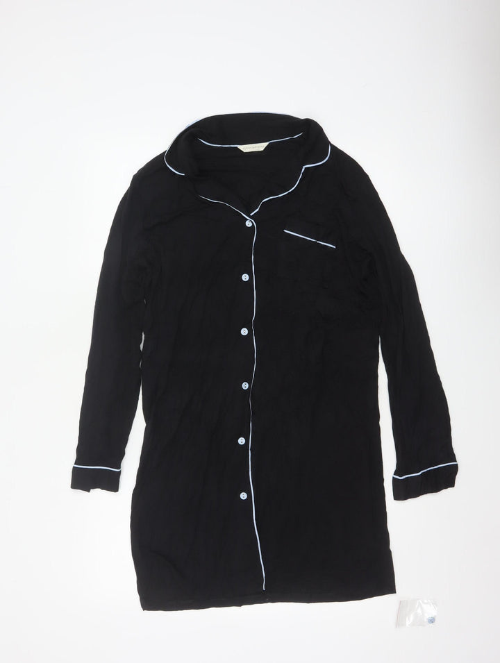 Cyberjammies Womens Black Long Sleeve Modal Nightshirt UK 10