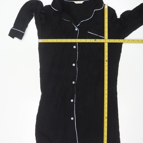Cyberjammies Womens Black Long Sleeve Modal Nightshirt UK 10