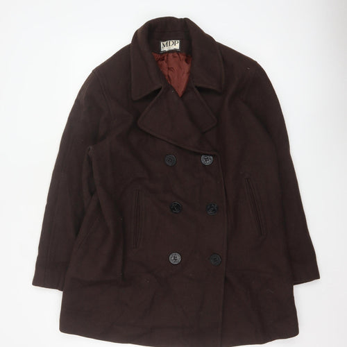 Mario De Pinto Women's Brown Wool Pea Coat Size 14