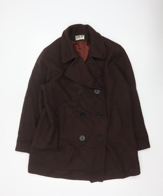 Mario De Pinto Women's Brown Wool Pea Coat Size 14