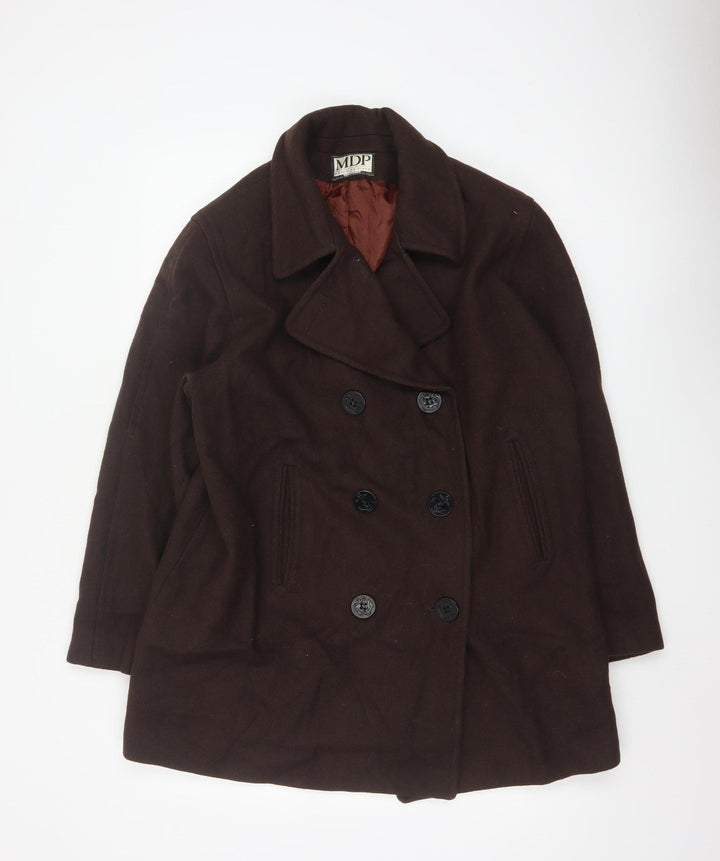Mario De Pinto Women's Brown Wool Pea Coat Size 14