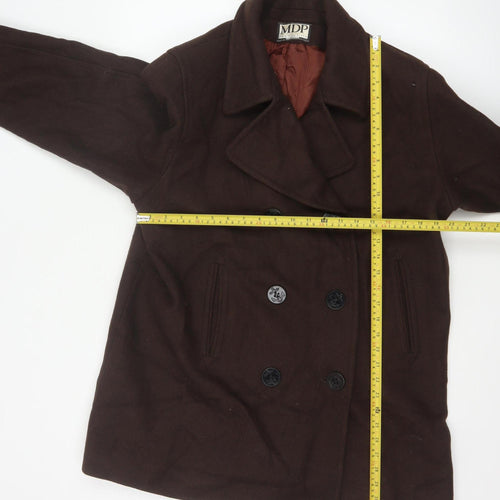 Mario De Pinto Women's Brown Wool Pea Coat Size 14