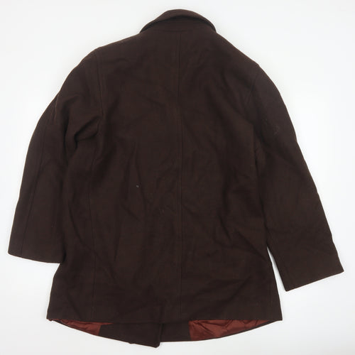 Mario De Pinto Women's Brown Wool Pea Coat Size 14