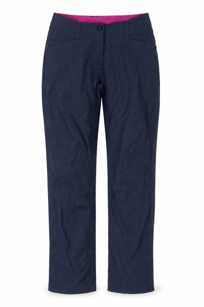 Front view of TOG24 Women's Blue Cargo Trousers, size 10, Long Polyamide Stretch