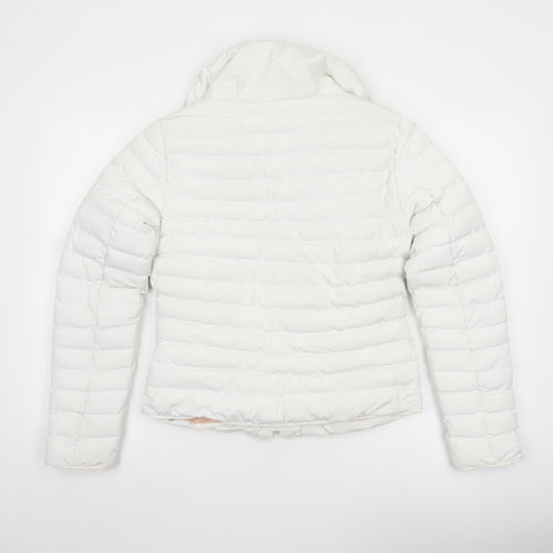 Tokyo Laundry Women’s White Puffer Jacket UK 8 XS Lightweight Quilted