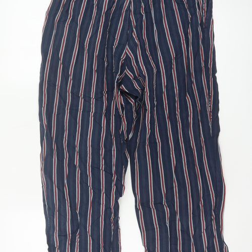 Marks and Spencer Men's Blue Striped Cotton Pyjama Pants M