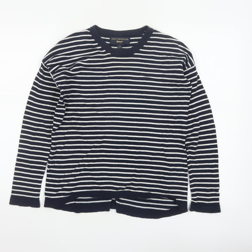 Paul Costelloe Women's Blue Striped Cotton Cardigan UK 10