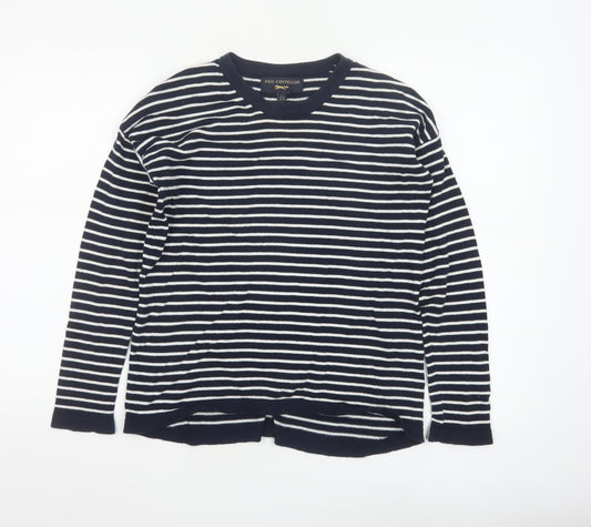 Paul Costelloe Women's Blue Striped Cotton Cardigan UK 10
