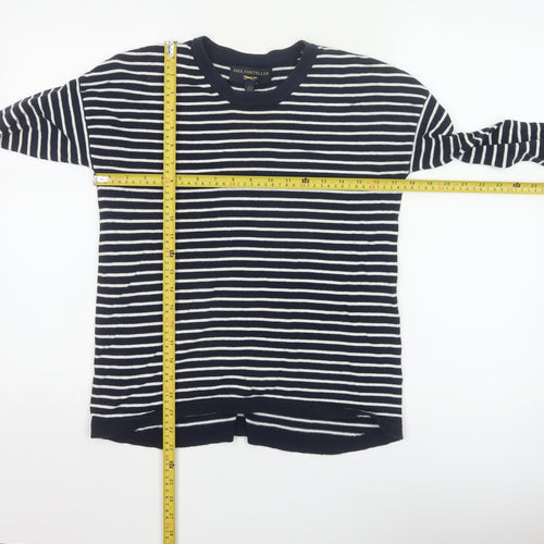 Paul Costelloe Women's Blue Striped Cotton Cardigan UK 10