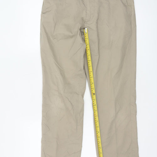 Marks and Spencer Men's Beige Chino Trousers 30W 31L Cotton Blend
