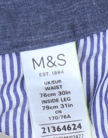 Marks and Spencer Men's Beige Chino Trousers 30W 31L Cotton Blend