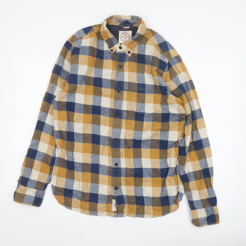 Fat Face Men's Multicoloured Check Cotton Button-Up Shirt Size M