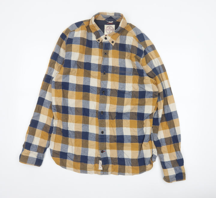 Fat Face Men's Multicoloured Check Cotton Button-Up Shirt Size M