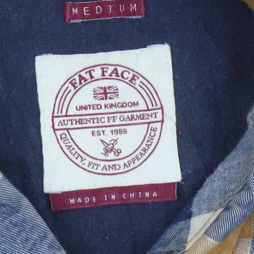 Fat Face Men's Multicoloured Check Cotton Button-Up Shirt Size M