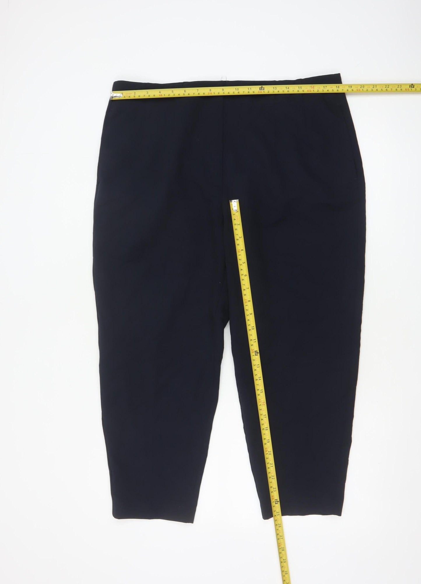 Marks and Spencer Womens Black Size 18 Short Stretch Trousers