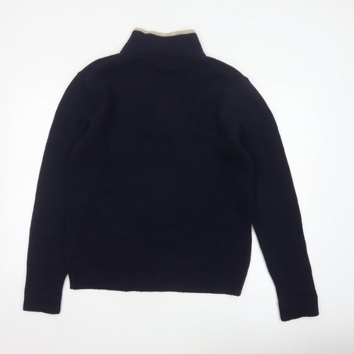 Monsoon Men's Blue Lambswool Henley Jumper Size M