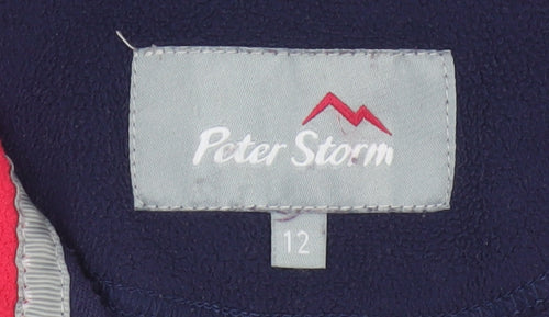 Peter Storm Women's Navy 1/2 Zip Fleece Pullover Size 12 Outdoor Warm Lined