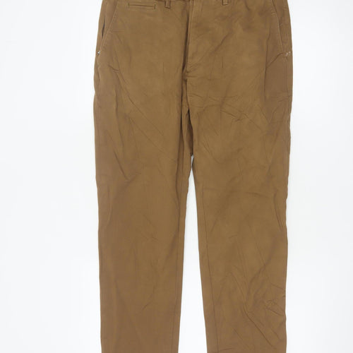 Marks and Spencer Men's Brown Slim Fit Chino Trousers 32/29