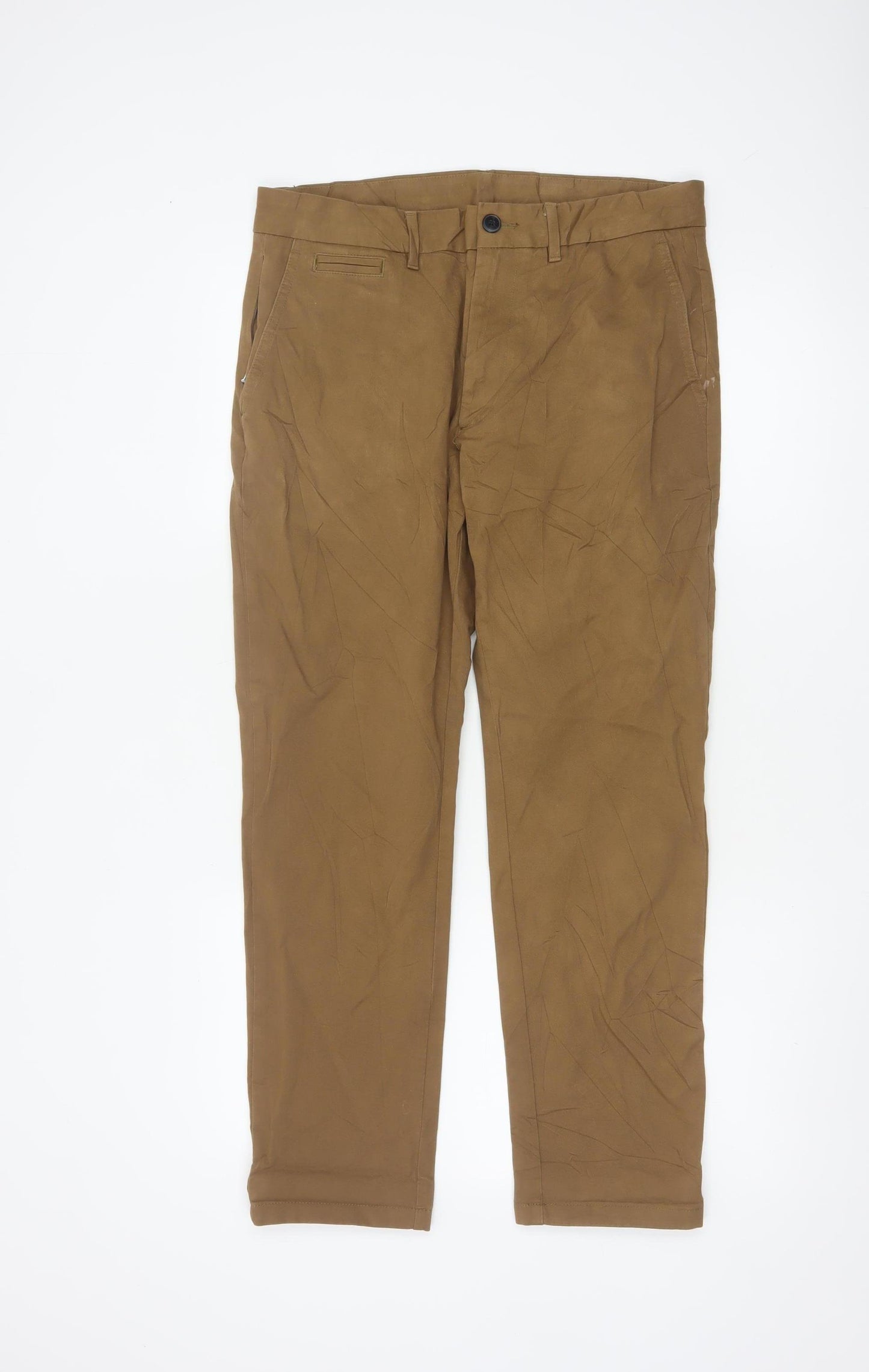 Marks and Spencer Men's Brown Slim Fit Chino Trousers 32/29