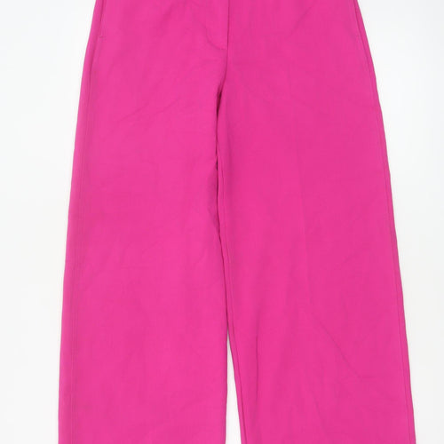 Marks and Spencer Women’s Pink Wide-Leg Belted Trousers Size 8 Regular