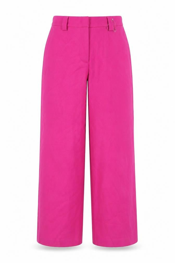 Marks and Spencer Women’s Pink Wide-Leg Belted Trousers Size 8 Regular