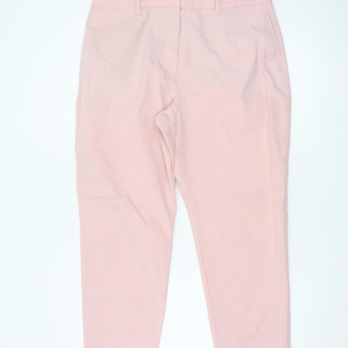 Marks and Spencer Women’s Pink Chino Trousers Size 14 Short Cotton Blend