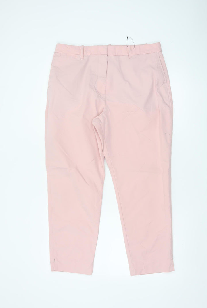 Marks and Spencer Women’s Pink Chino Trousers Size 14 Short Cotton Blend