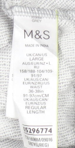 Marks and Spencer Men's Grey Regular Fit Sweatpants Size L