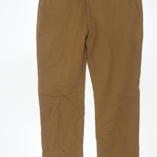 Marks and Spencer Men's Brown Slim Fit Chino Trousers 34W 31L