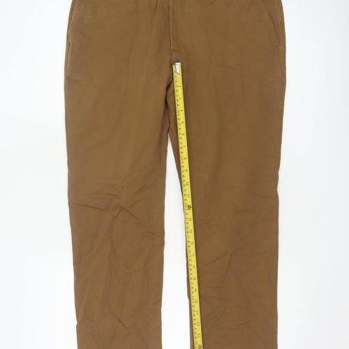 Marks and Spencer Men's Brown Slim Fit Chino Trousers 34W 31L