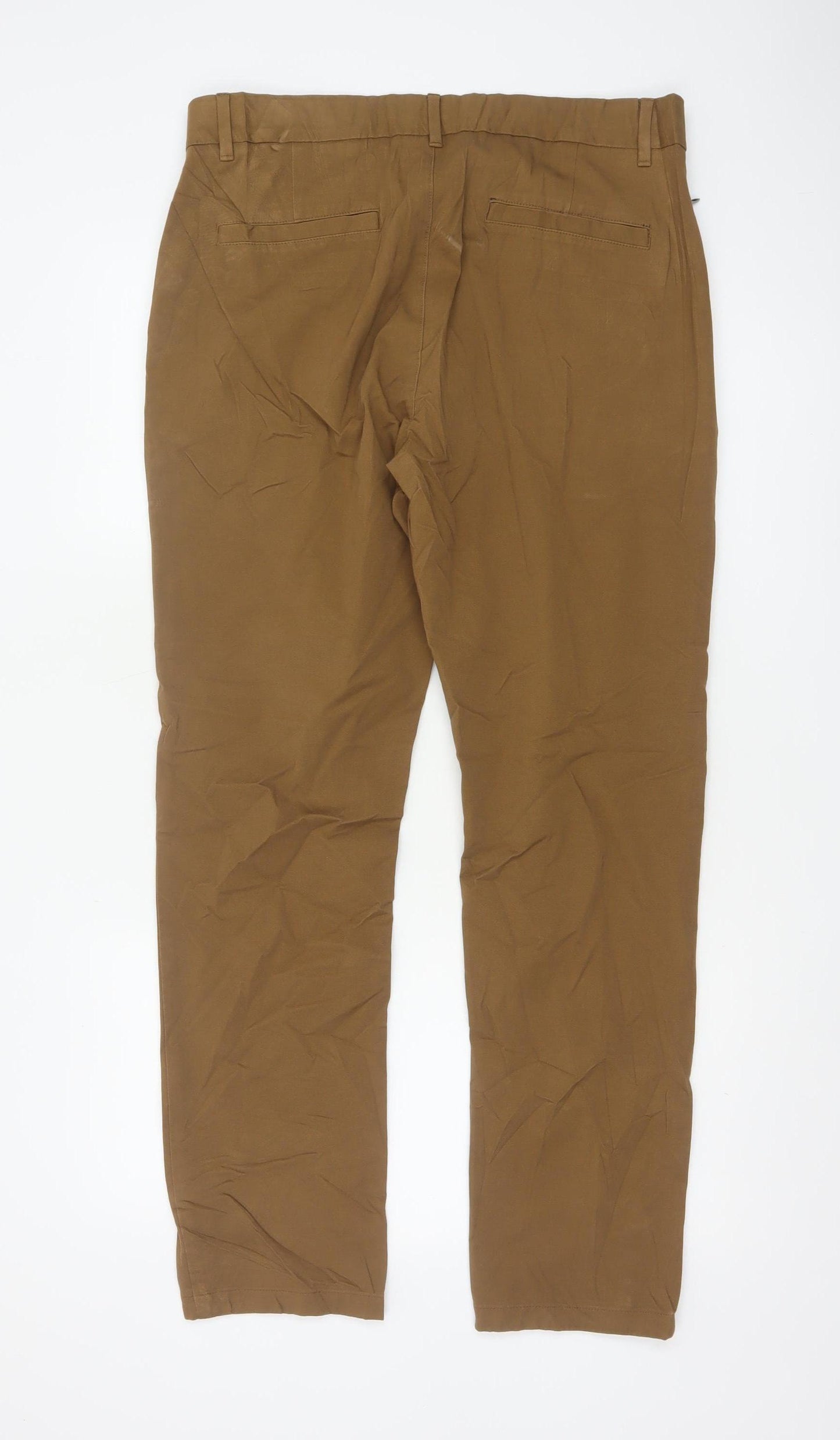 Marks and Spencer Men's Brown Slim Fit Chino Trousers 34W 31L