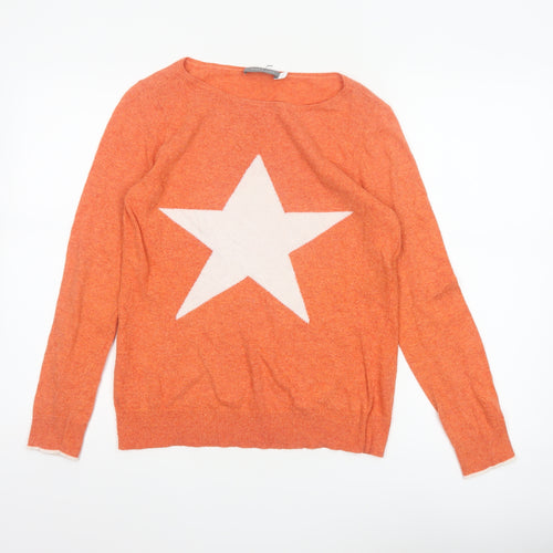 Mint Velvet Women's Orange Star Pullover Jumper Size 8