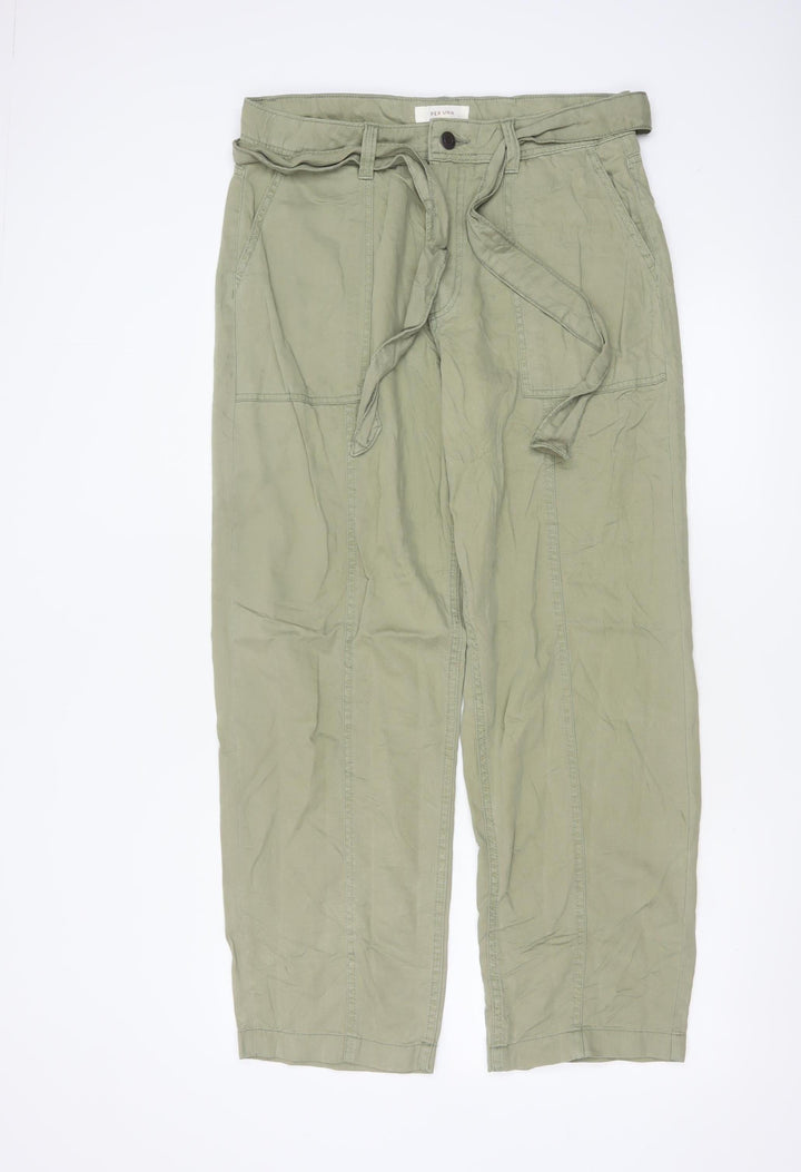 Marks and Spencer Per Una Women’s Green Cargo Belted Trousers Size 14