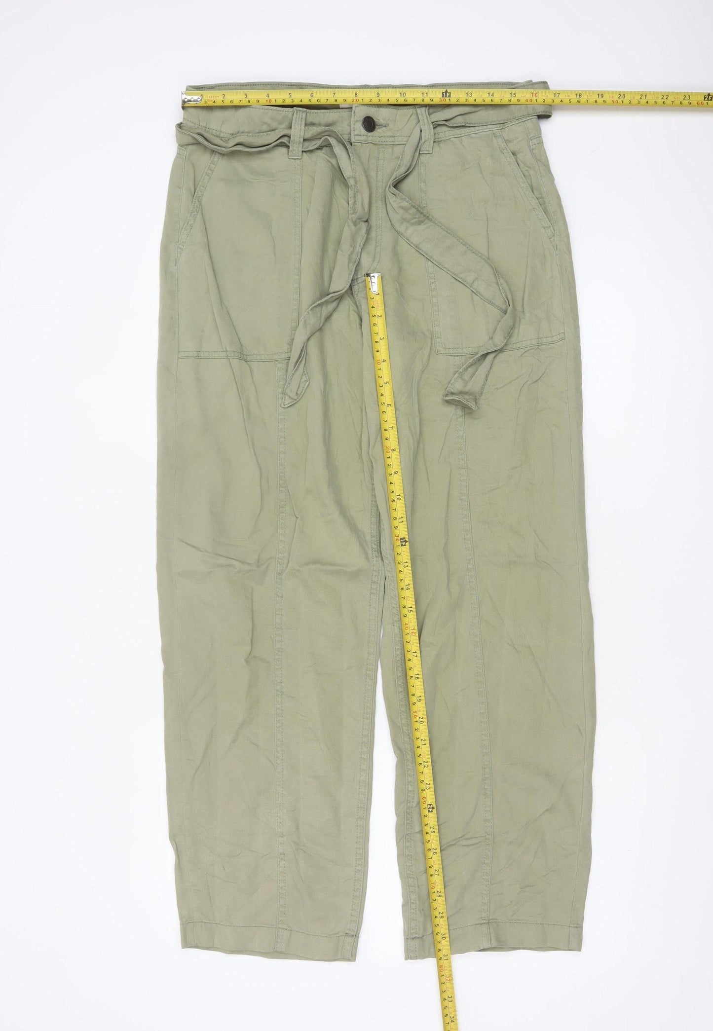 Marks and Spencer Per Una Women’s Green Cargo Belted Trousers Size 14
