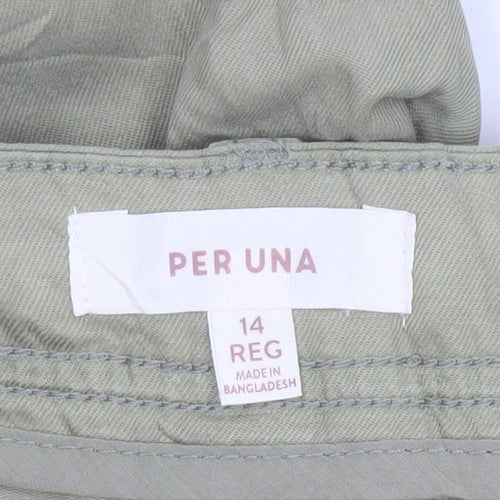 Marks and Spencer Per Una Women’s Green Cargo Belted Trousers Size 14