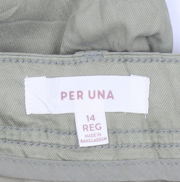 Marks and Spencer Per Una Women’s Green Cargo Belted Trousers Size 14