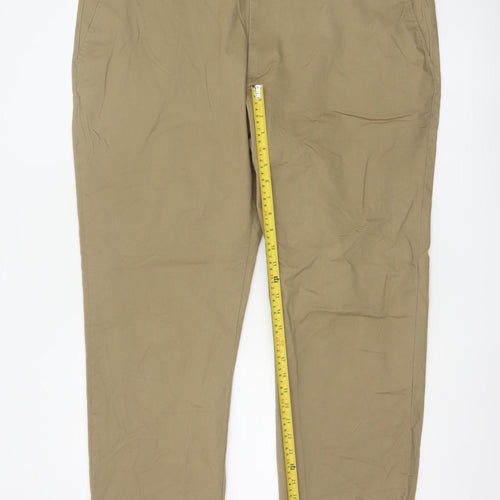 Marks and Spencer Men's Beige Regular Fit Chino Trousers 44x29