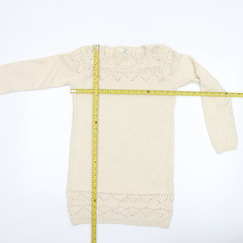 FatFace Women’s Beige Knit Pullover Jumper Size 10 Cotton Blend