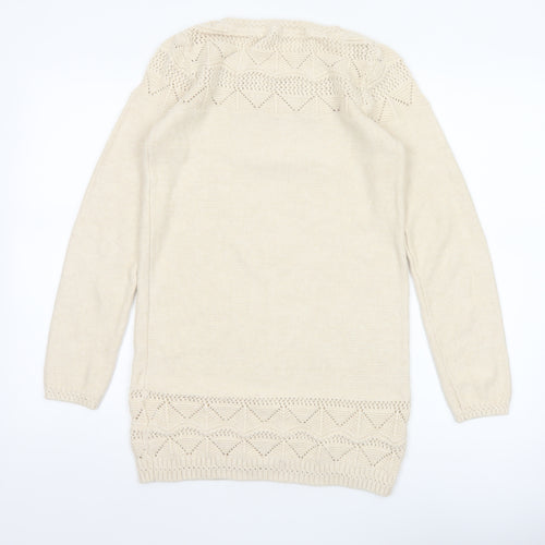 FatFace Women’s Beige Knit Pullover Jumper Size 10 Cotton Blend