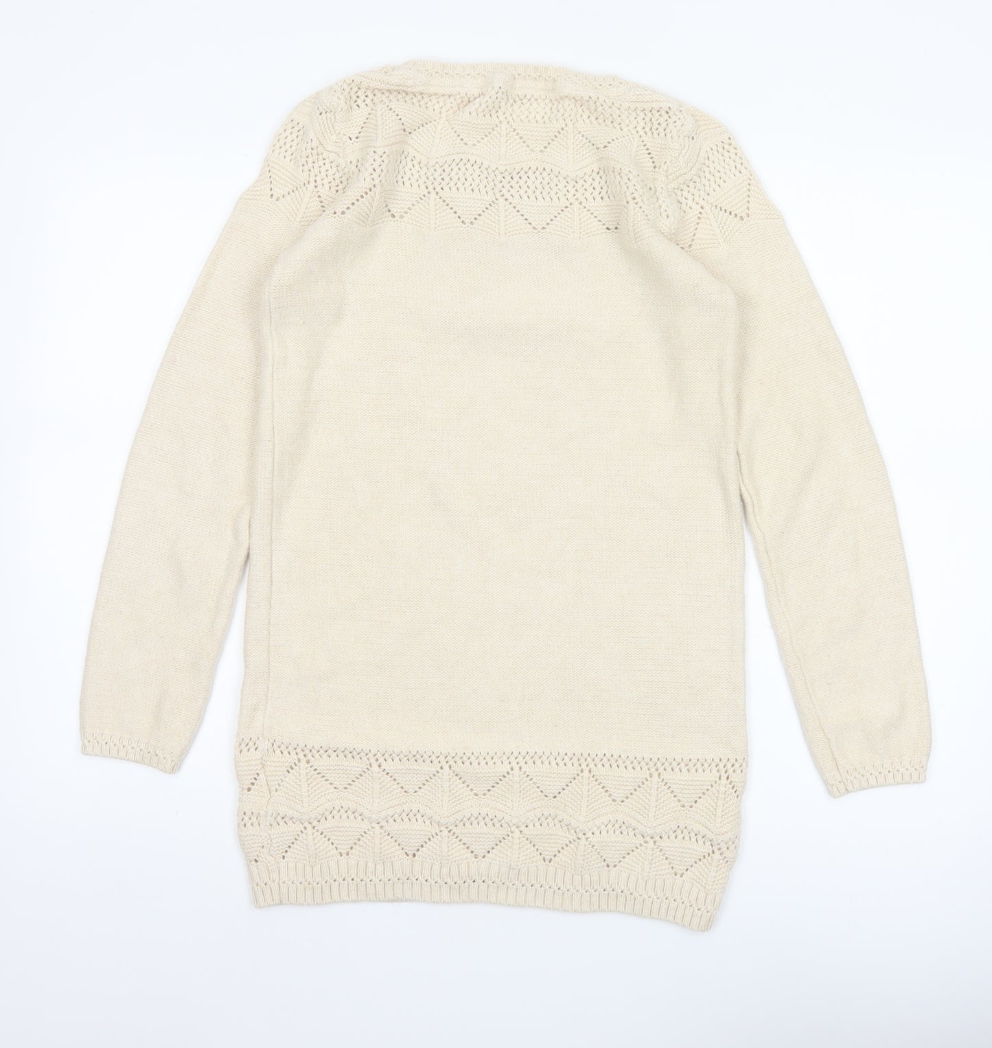 FatFace Women’s Beige Knit Pullover Jumper Size 10 Cotton Blend
