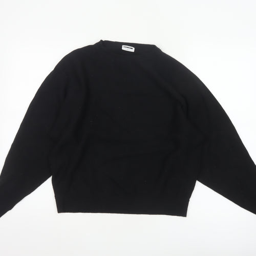 Noisy May Women's Black Crew Neck Knit Jumper Size S Relaxed Fit