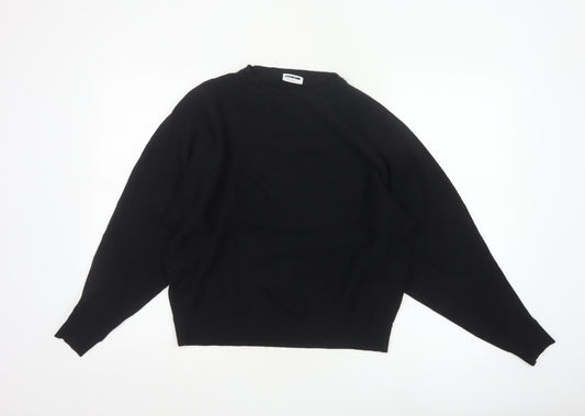 Noisy May Women's Black Crew Neck Knit Jumper Size S Relaxed Fit