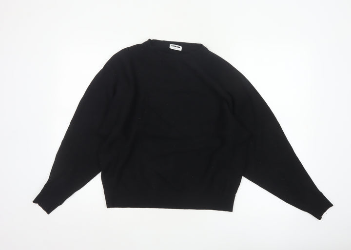 Noisy May Women's Black Crew Neck Knit Jumper Size S Relaxed Fit