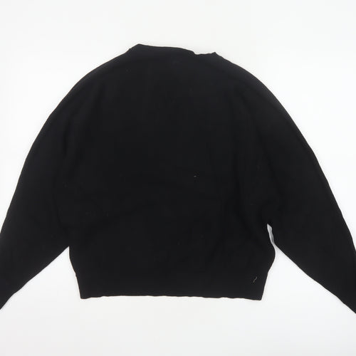 Noisy May Women's Black Crew Neck Knit Jumper Size S Relaxed Fit