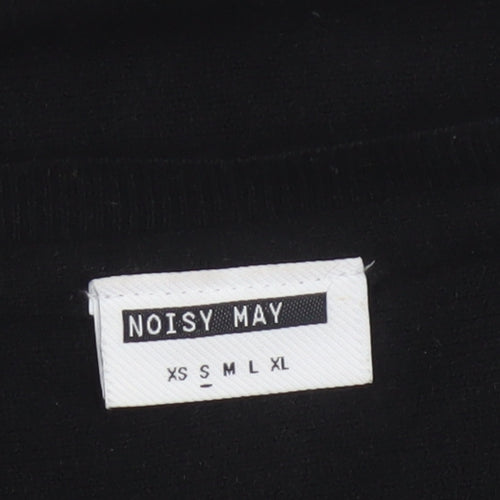 Noisy May Women's Black Crew Neck Knit Jumper Size S Relaxed Fit